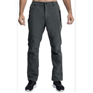 MAGCOMSEN Winter Pants with 3 Pockets Snow Ski Pants Fleece Lined Hiking Pants S